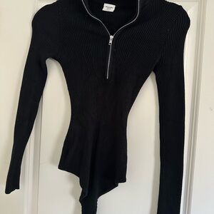 Abercrombie & Fitch Black Ribbed Bodysuit